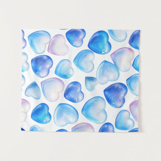 "Mini Pastel Heart Wall Tapestry - 34x40" Wandteppich (Vorderseite (Horizontal))