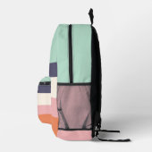 Mini Peach Moderne Farbblöcke Streifen personalisi Bedruckter Rucksack (Rechts)