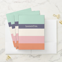 Mini Peach Moderne Farbblöcke Streifen personalisi