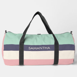 Mini Peach Moderne Farbblöcke Streifen personalisi Duffle Bag