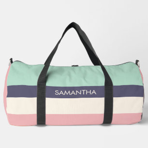 Mini Peach Moderne Farbblöcke Streifen personalisi Duffle Bag