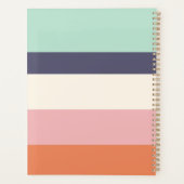Mini Peach Moderne Farbblöcke Streifen personalisi Planer (Rückseite)