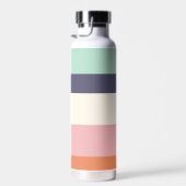 Mini Peach Moderne Farbblöcke Streifen personalisi Trinkflasche (Rechts)