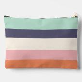 Mini Peach Moderne Farbblöcke Streifen personalisi Zubehörtasche (Rückseite)