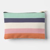 Mini Peach Moderne Farbblöcke Streifen personalisi Zubehörtasche (Rückseite)