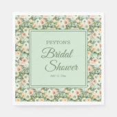 Mini Peach Wassercolor Brautparty Serviette (Vorderseite)