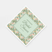 Mini Peach Wassercolor Brautparty Serviette (Ecke)