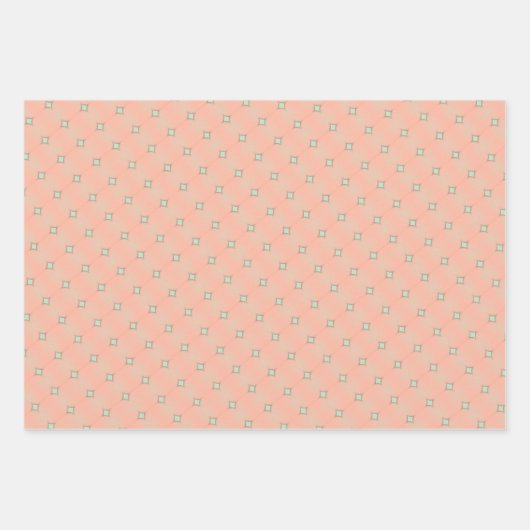 Mini Peach Whimsy Wrapping Paper Flat Sheet Set Geschenkpapier Set (Vorderseite 3)
