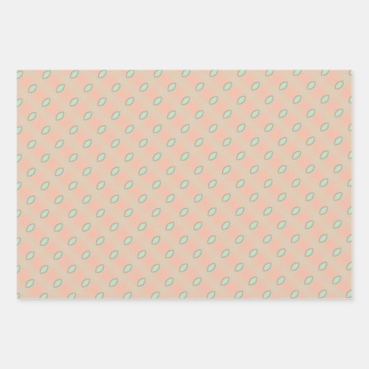 Mini Peach Whimsy Wrapping Paper Flat Sheet Set Geschenkpapier Set (Vorderseite 2)