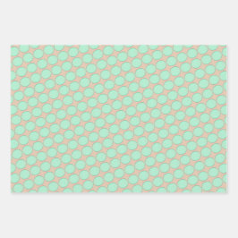 Mini Peach Whimsy Wrapping Paper Flat Sheet Set Geschenkpapier Set