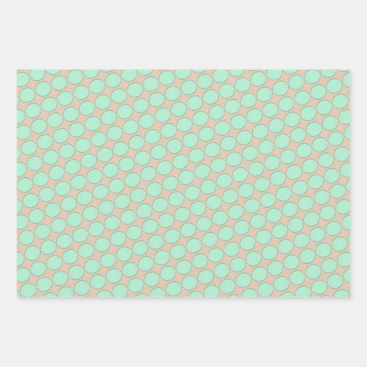 Mini Peach Whimsy Wrapping Paper Flat Sheet Set Geschenkpapier Set (Vorderseite)
