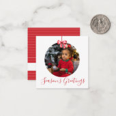 MINI Personalisierter Weihnachtsbauble Foto Rahmen Mitteilungskarte (Vorderseite/Rückseite Beispiel)
