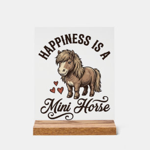 Mini-Pferd Vintage Gravur Süßes Pony-Shirt-Design Acrylschild