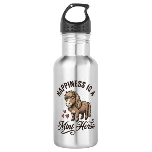 Mini-Pferd Vintage Gravur Süßes Pony-Shirt-Design Edelstahlflasche