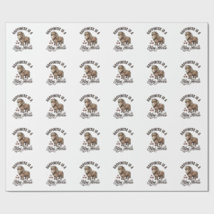 Mini-Pferd Vintage Gravur Süßes Pony-Shirt-Design Geschenkpapier
