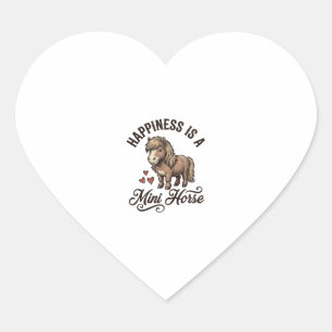 Mini-Pferd Vintage Gravur Süßes Pony-Shirt-Design Herz-Aufkleber