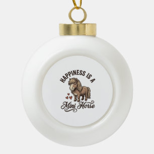 Mini-Pferd Vintage Gravur Süßes Pony-Shirt-Design Keramik Kugel-Ornament