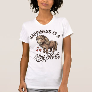 Mini-Pferd Vintage Gravur Süßes Pony-Shirt-Design T-Shirt