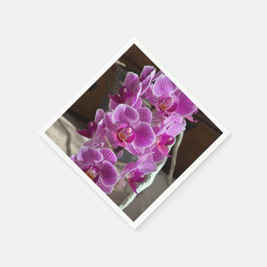 Mini Phalaenopsis Sogo Vivien Lila Orchid Blume Serviette (Ecke)
