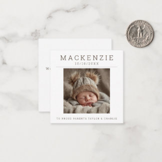 MINI Photo New Baby Photo Personalized 2 sided Mitteilungskarte