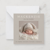 Mini Photo New Baby Photo Personalized 2 sided Mitteilungskarte (Vorderseite)
