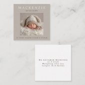 Mini Photo New Baby Photo Personalized 2 sided Mitteilungskarte (Vorne/Hinten)