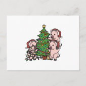 Mini Pig Christmas Tree Postkarte (Vorderseite)