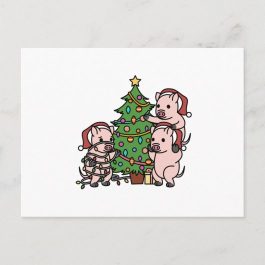 Mini Pig Christmas Tree Postkarte (Vorderseite)