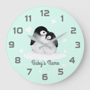 Mini-Pinguine Herzstück Kinderzimmer Decke Wand Uh Große Wanduhr