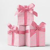 Mini Pink Gingham Karo Geschenkpapier