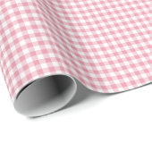 Mini Pink Gingham Karo Geschenkpapier (Rolleneckpunkt)
