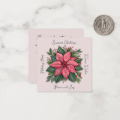 Mini Pink Poinsettia Weihnachten ohne Nennung Mitteilungskarte (Vorderseite/Rückseite Beispiel)