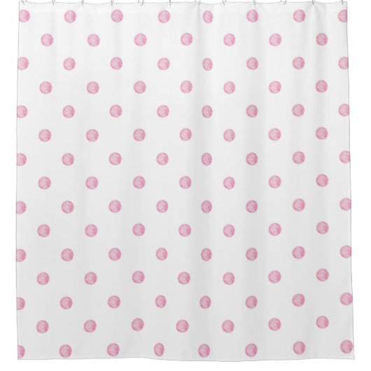 Mini Pink Polka Dots Duschvorhang (Vorderseite)