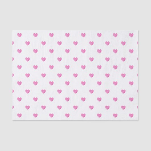 Mini Pink Wasserfarbenherzen Seidenpapier (Vorderseite)