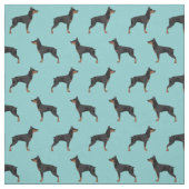 Mini-Pinscher-Hund-Blau Stoff (Muster)