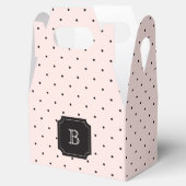 Mini Polka Dots Chic Pink Monogram Wedding Party Geschenkschachtel (Geöffnet)