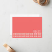 Mini Polka Dots Dankeschön Hinweis (Korallen / Wei Mitteilungskarte (Vorderseite/Rückseite Beispiel)