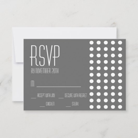 Mini Polka Dots RSVP Cards (dunkelgrau) Karte (Vorderseite)