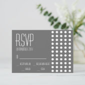 Mini Polka Dots RSVP Cards (dunkelgrau) Karte (Stehend Vorderseite)