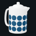 Mini Polka Dots Teapot<br><div class="desc">Niedlich und trendig Mini Polka Dots Teapot. Dieses Design zeigt kleine Kreispolka Punkte in blau und weiß. Text kann diesem Design hinzugefügt werden, um ihm eine persönliche Touch zu geben.</div>