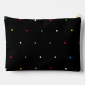 Mini Polka Punkte und Name Schwarz Zubehörtasche (Rückseite)