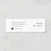 Mini Portrait Food Business Card Mini Visitenkarte (Rückseite)