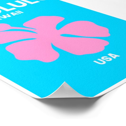 Mini Poster - Honolulu Hawaii (Ecke)