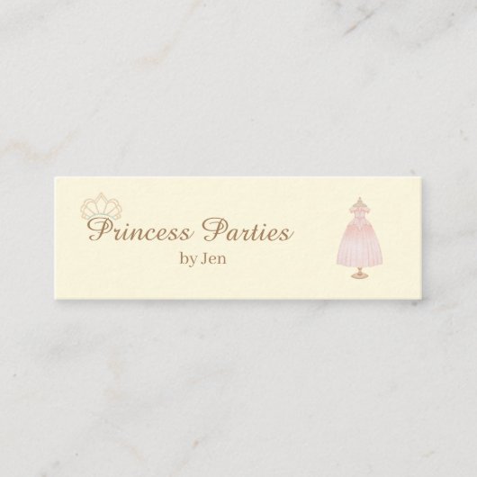 Mini Princess Party Business Card Visitenkarte (Vorderseite)