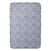 Mini-Print-Blumen auf Blau Badematte (Vorderseite Vertikal)
