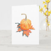 Mini Pumpkin auf Eichenholz Karte (Gelbe Blume)