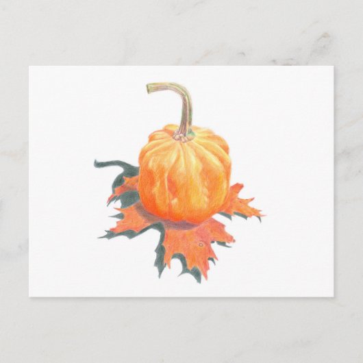 Mini Pumpkin auf Eichenholz Postkarte (Vorderseite)