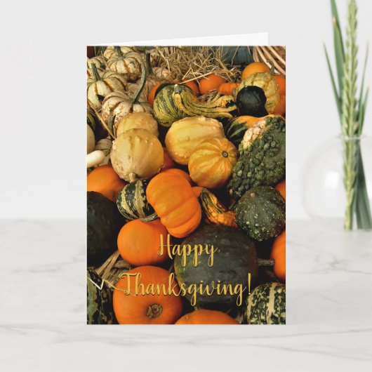 Mini Pumpkins und Gourds Sortiment Fall Foto Karte (Vorderseite)