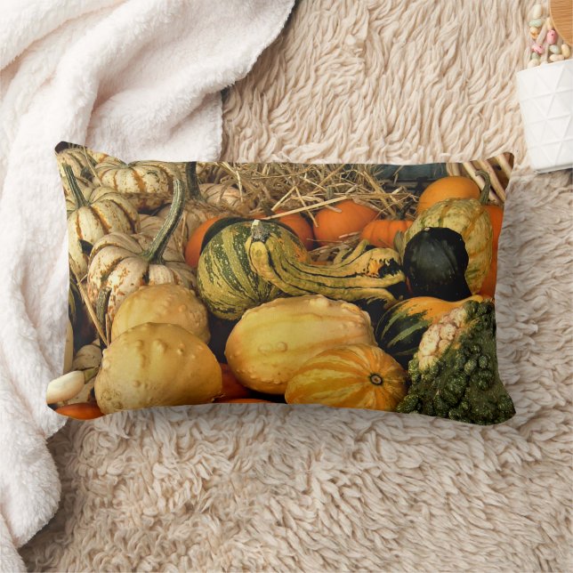 Mini Pumpkins und Gourds Sortiment Fall Foto Lendenkissen (Decke)