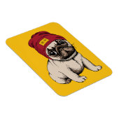 Mini Puppy Hipster Mops Magnet (Rechte Seite)